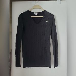 Lacoste Black V Neck Sweater